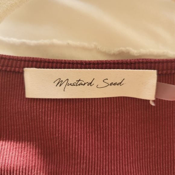 Puff Sleeve Women's Burgandy Top - Picture 3 of 3